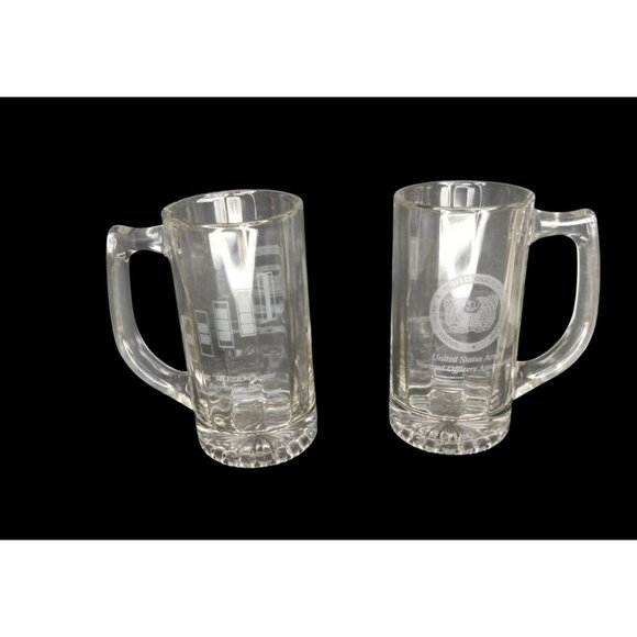 United States Army Warrant Officers Association Glass Mugs Ft Bragg Set Of 2 - Picture 1 of 6